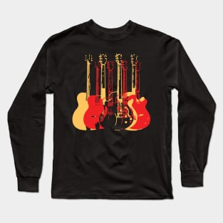 Colorful Guitars Modern Style Long Sleeve T-Shirt